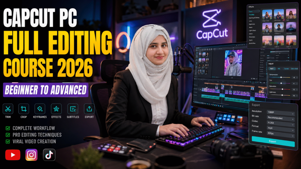 Capcut pc full editing course 2026