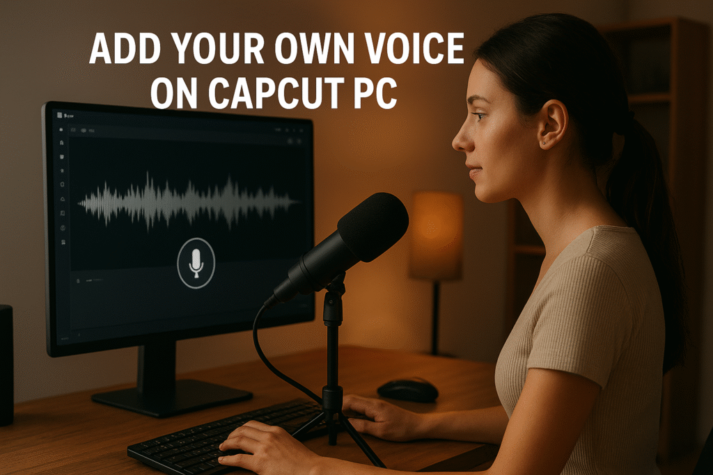 how to add your own voice on capcut pc
