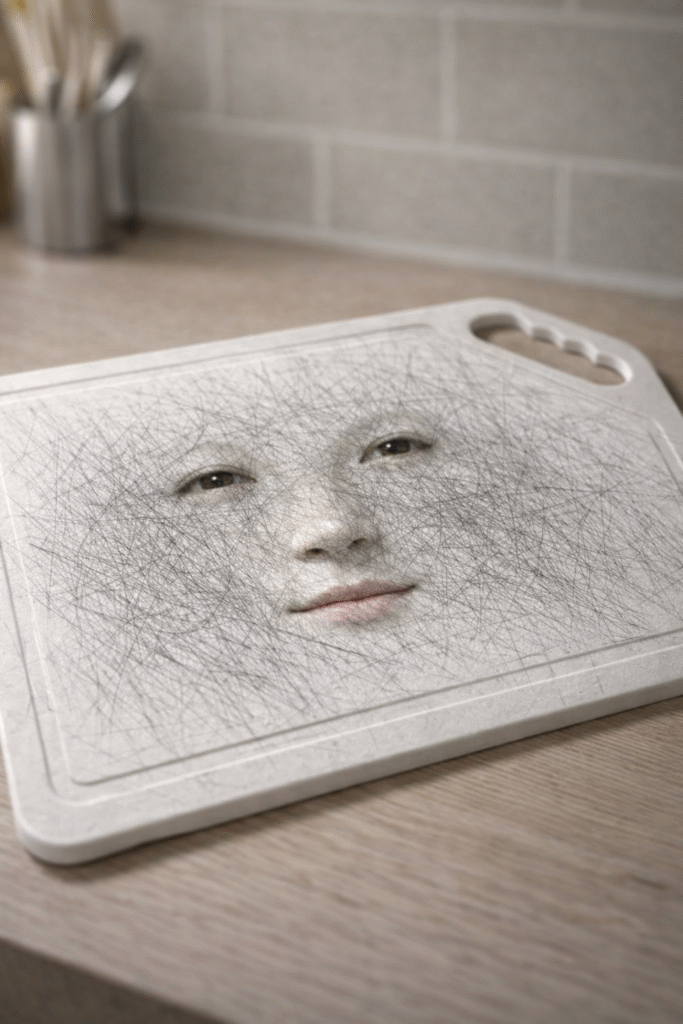 cutting board with scratches