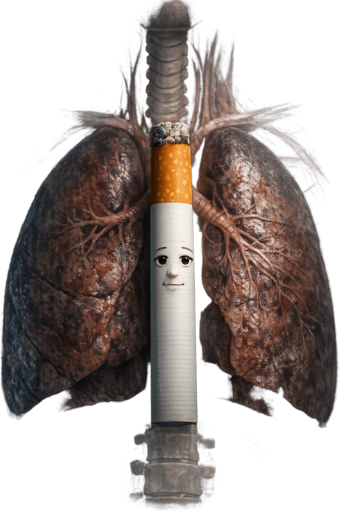 cigarette on lungs