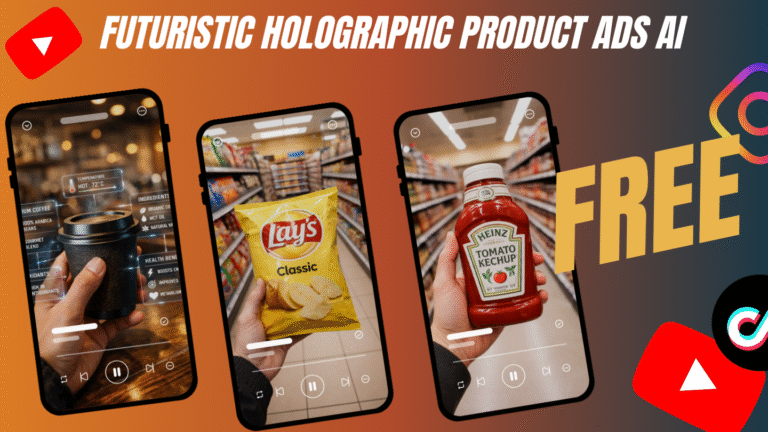 futuristic holographic product ads ai