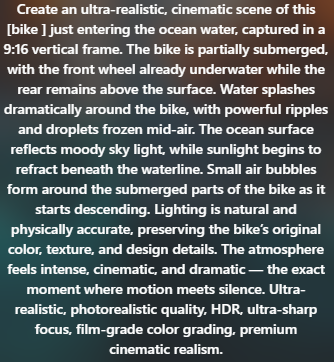 prompt scene 1 bike underwater trend