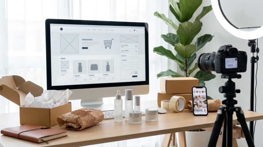 store setup for selling skincare routine online