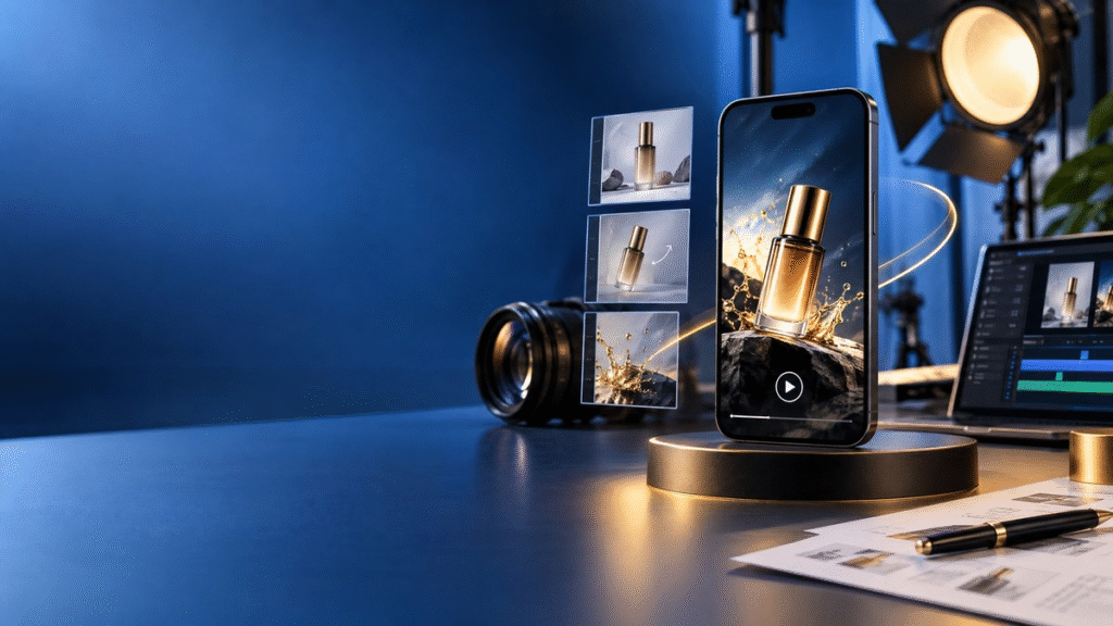 AI video ad production for ecommerce brands creating product advertising campaigns